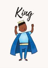 Cute Birthday Card - For Him - King created by Afritistic
