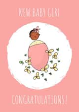 Girl Female New Baby Card 19837 created by Afritistic