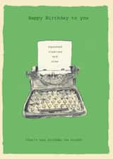 Classic Birthday Card - Squashed Tomatoes And Stew - Typewriter created by Poet and Painter
