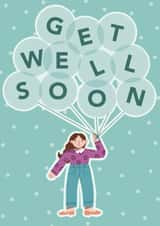 adult balloons Get Well Card 18757 created by Wandering Studio Co.