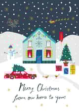 Traditional - Festive - Snow - Home - Merry Christmas From Our Home To Yours - Cute - Wholesome - Jolly - Christmas Card created by Jessica Hogarth