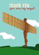 adult angel of the north Thank You Card 17149 created by Cox a Doodle Doo