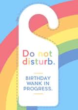 Birthday wank card with FREE rude door hanger. created by JosieOnTheRun