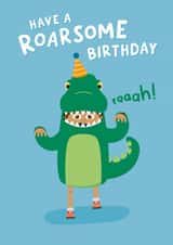 Cute Dinosaur Boy Birthday Card 1001 created by Macie Dot Doodles