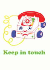 retro keep in touch Leaving Card 17285 created by Heather More Illustration
