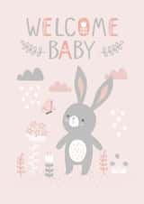 bunny welcome New Baby Card 20183 created by Tanya Laporte Designs
