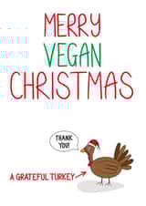 Cute Vegan Christmas Grateful Turkey Card created by Lazy Mice