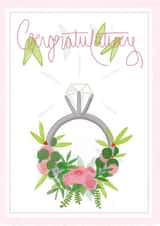 Congratulations - floral diamond ring created by Art by Reebee