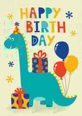 Cute Birthday Card - Dinosaurs - Presents created by Tanya Laporte Designs