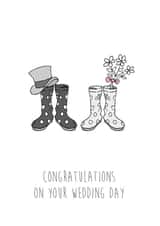 Wedding Day Wellies Engagement & Marriage Card 20175 created by The Blue Little Birdie Card Company