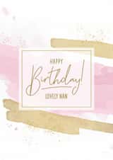 Elegant Pink & Gold Birthday Card for Nan created by Evie Garnett Designs