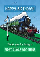 First Class Brother Steam Train Card created by Evie Garnett Designs