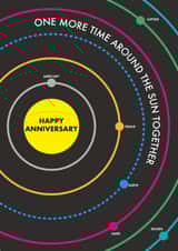 Cute Solar Anniversary Card - One More Time Around The Sun Together created by Kate & The Ink