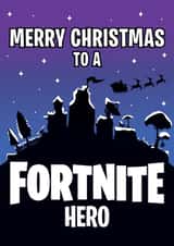 Merry Christmas To A Fortnite Hero - Gamer - Gaming - Fortnite - Hero - PS - XBOX - Christmas Card created by Thirty Mussels