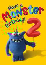 Cute, fun monster birthday card for a 2 year old created by The Supermodels