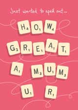 scrabble mum Mothers Day Card 16940 created by NEEDL designs