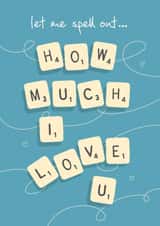 cute scrabble Love & Friendship Card 16943 created by NEEDL designs