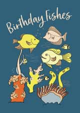Birthday Fishes – Fun Hand-Drawn Under the Sea Illustration Greeting Card created by Tiny & Tenacious