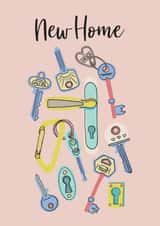 New Home Keys – Hand-Drawn Illustration Card for New Home Congratulations created by Tiny & Tenacious