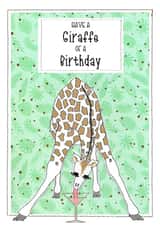 Giraffe Wine Glass Birthday Card created by Shereen M Designs