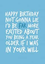 In Your Will Cheeky Birthday Card created by Brogan Thomas