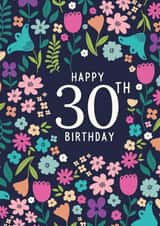 Floral 30th Birthday card created by Sarah Corcoran