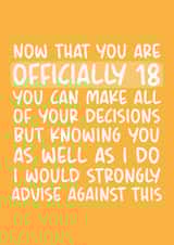 Officially 18 Birthday Card created by Brogan Thomas