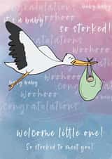 stork pun New Baby Card 20466 created by Urvi Inks