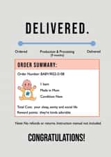 funny cheeky New Baby Card 20467 created by Urvi Inks