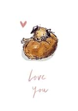 terrier border terrier Love & Friendship Card 20022 created by Becca Hall illustration