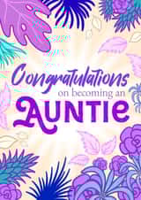 Aunt Auntie New Baby Card 3383 created by olliebrownillustration