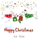 sausage dog Christmas Card 11298 created by SABIVO Design by Sabina