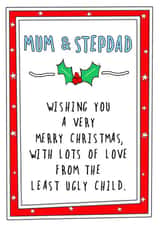 mum stepdad Christmas Card 7550 created by Go La La!