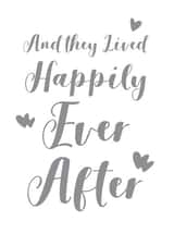 And they lived happily ever after - Cute typography wedding card created by Louise Potton Designs