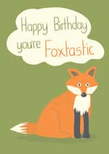Happy Birthday Cute Fox Funny Pun Card created by @SarahPriceDesigns