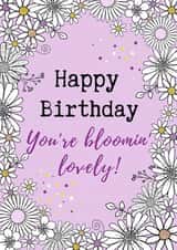 you're bloomin' lovely pink flower birthday card created by Rebecca Handy
