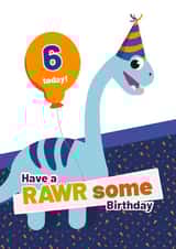 6th Birthday Dinosaur card created by Roger Bear Designs