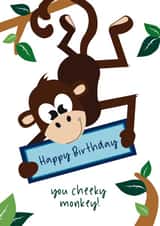 Cheeky Monkey Birthday card created by Roger Bear Designs