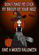 bat broomstick Card 45138 created by Cheeky Witch®