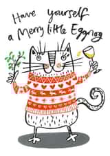 Cats eggnog Christmas Card 18806 created by Beth Garnett Illustration