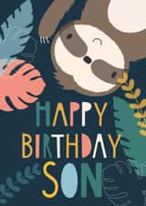 cute sloth Birthday Card 15816 created by Fox and Bird Studio