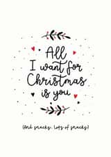 Cute - Mariah Carey - All I Want For Christmas Is You - Snacks - Funny - Christmas Card created by Inky in the Wild