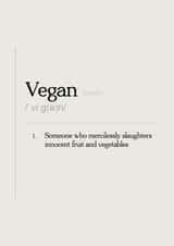 Adult Vegan Birthday Card 16500 created by DayCards