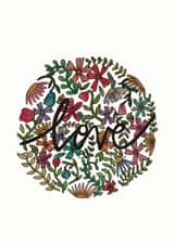 Bright, floral love card created by Round the Corner