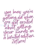 Limited edition Zoflora birthday card created by Blink Lettering