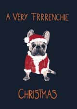frenchie santa Christmas Card 6985 created by Babybluesnowflake