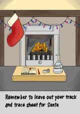 Track and trace for Santa Christmas card created by Sadie Webster