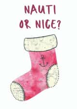 Naughty (Nauti) or Nice Christmas Stocking Card created by NaviStitch