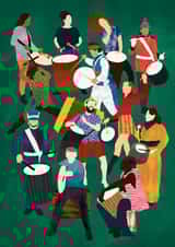 Twelve Drummers Drumming twelve days of christmas Just Because Card 16045 created by Charlie Best