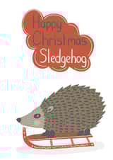 Cute Christmas Card - Hedgehog - Happy Christmas Sledgehog created by @SarahPriceDesigns